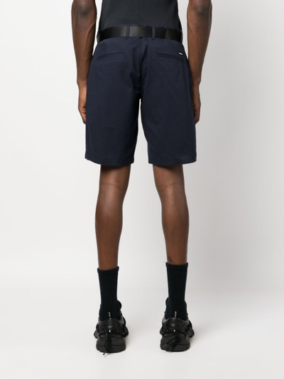 Shop Calvin Klein Slim-fit Twill Shorts In Blue