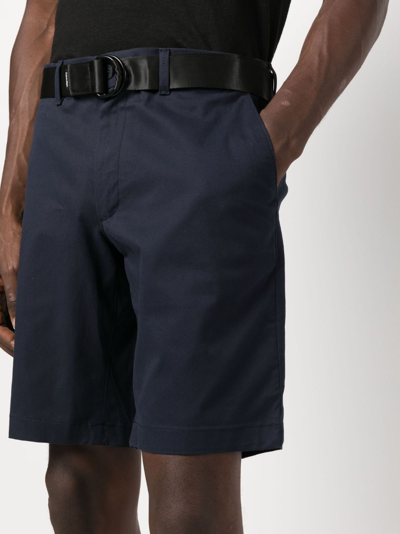 Shop Calvin Klein Slim-fit Twill Shorts In Blue