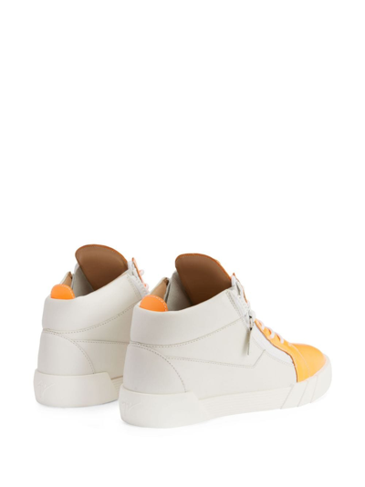 Shop Giuseppe Zanotti Frankie Leather Sneakers In Orange