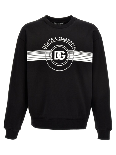 Shop Dolce & Gabbana Logo Printed Crewneck Sweatshirt In Black