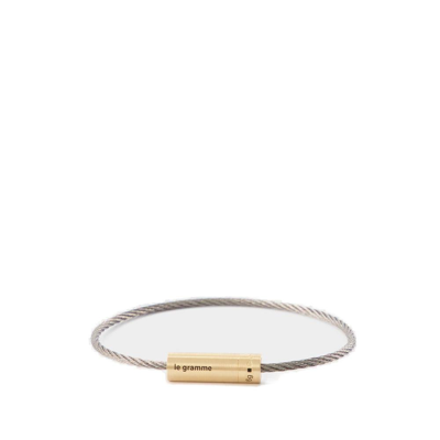 Shop Le Gramme 6g Cable Logo In Gold
