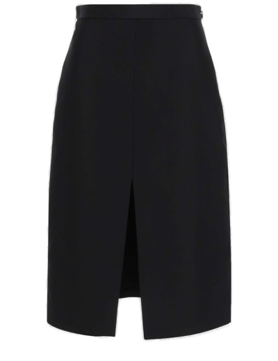 Shop Khaite High Waist Midi Skirt In Black