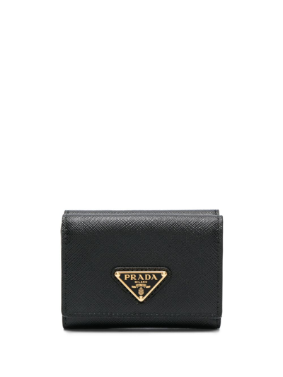 Shop Prada Saffiano Leather Wallet In Schwarz