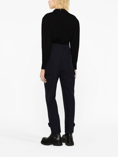 Shop Alexander Mcqueen Tapered Cargo Trousers In Blau