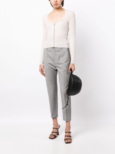 Shop Isabel Marant Naolia Virgn-wool Trousers In Grau