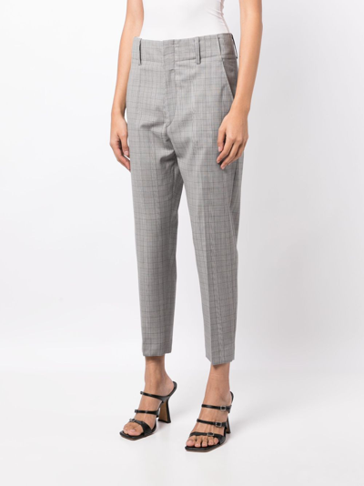 Isabel Marant Sopiavea Plaid-check Tapered Trousers In Grau