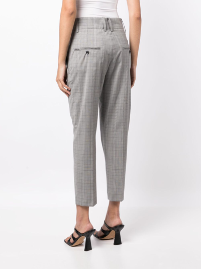 Isabel Marant Sopiavea Plaid-check Tapered Trousers In Grau