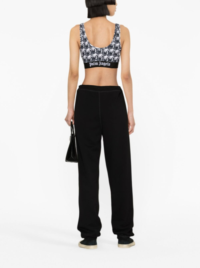 Shop Palm Angels Palm Tree-print Cropped Top In Schwarz