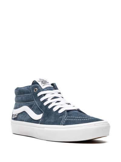 Shop Vans Skate Grosso Mid "blue/white" Sneakers In Blau