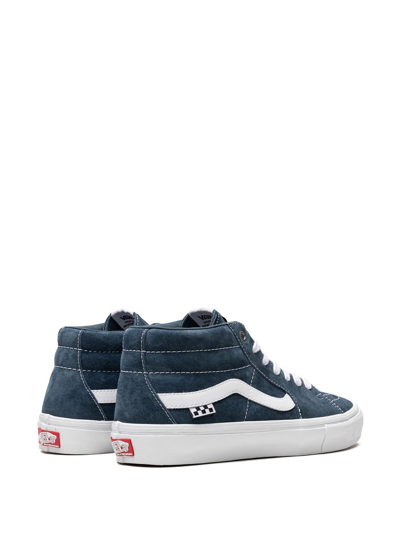 Shop Vans Skate Grosso Mid "blue/white" Sneakers In Blau