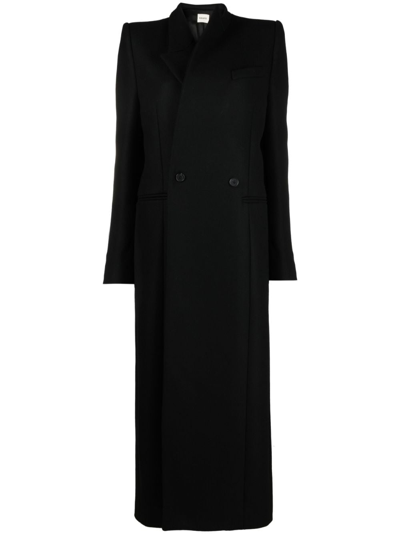 Shop Khaite The Caleb Double-breasted Coat In Black