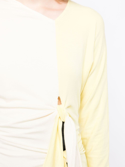 Shop Rejina Pyo Gathered-detail Long-sleeve Top In Yellow