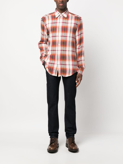 Barena Venezia Barena Check Print Cotton Blend Shirt In Nude