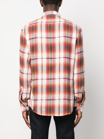 Barena Venezia Barena Check Print Cotton Blend Shirt In Nude