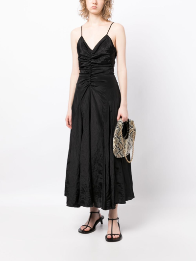 Shop Rejina Pyo Gathered-detail Sleeveless Dress In Black