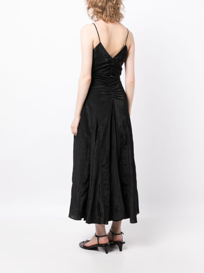Shop Rejina Pyo Gathered-detail Sleeveless Dress In Black