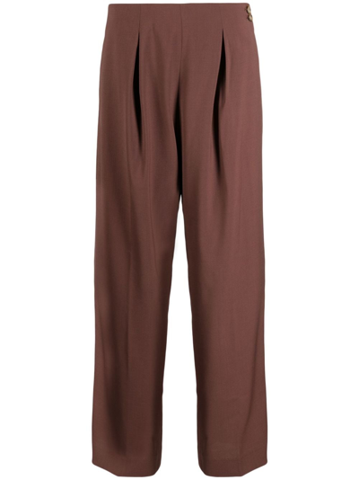 Shop Rejina Pyo High-waisted Straight-leg Trousers In Brown