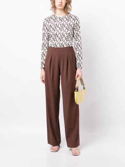 Shop Rejina Pyo High-waisted Straight-leg Trousers In Brown