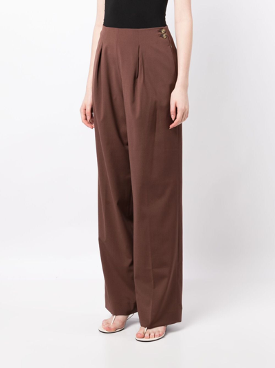 Shop Rejina Pyo High-waisted Straight-leg Trousers In Brown