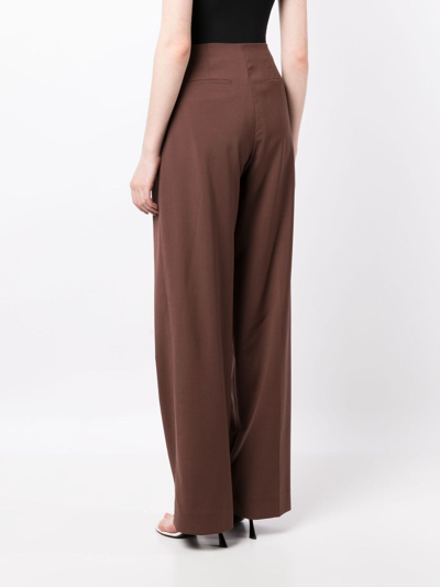 Shop Rejina Pyo High-waisted Straight-leg Trousers In Brown