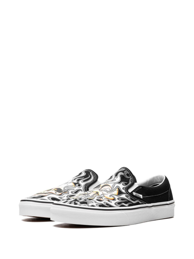 Vans Classic Slip-on "flame Skull" Sneakers In Schwarz