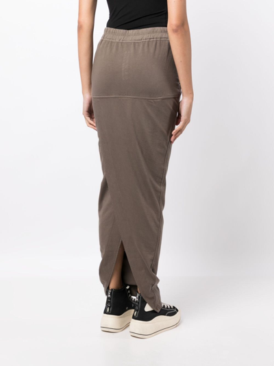Shop Rick Owens Drkshdw Luxor Pillar Cotton Maxi Skirt In Braun