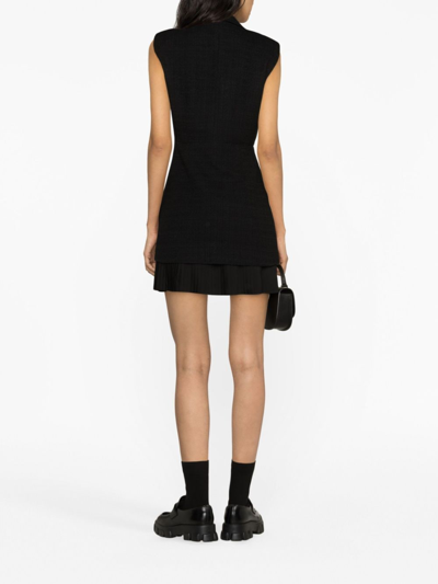 Shop Sandro Alexandrie Pleated Tweed Wrap Dress In Black