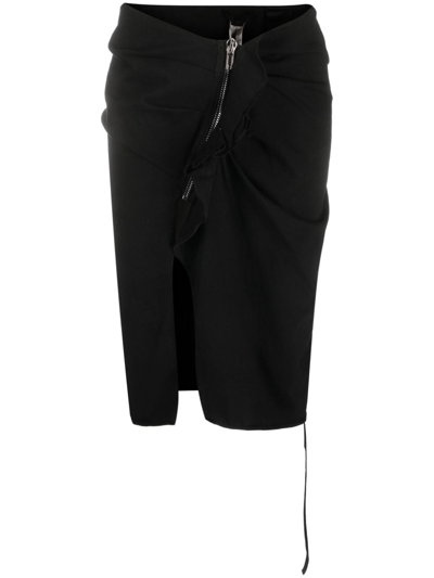 Shop Rick Owens Drkshdw Zip-detail Pencil Skirt In Schwarz