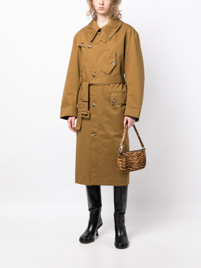 Shop Rejina Pyo Belted-waist Trench Coat In Brown