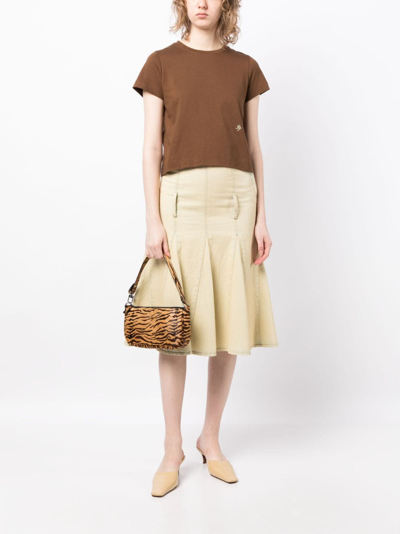 Shop Rejina Pyo Cropped Short-sleeve T-shirt In Brown