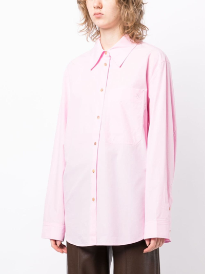 Shop Rejina Pyo Long-sleeve Button-fastening Shirt In Pink