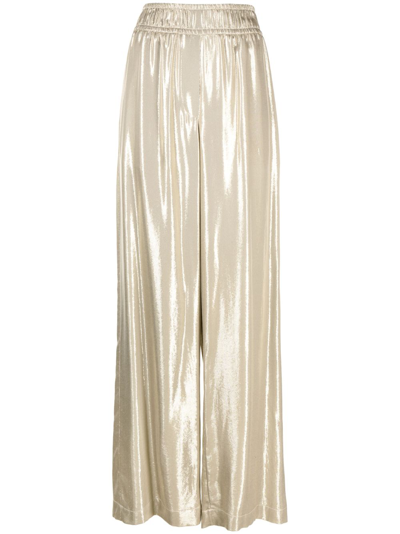 Brunello Cucinelli Hose Im Metallic-look In Gold