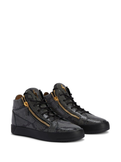 Giuseppe Zanotti Frankie Leather High-top Sneakers In Grau