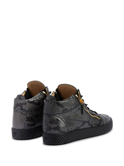 Giuseppe Zanotti Frankie Leather High-top Sneakers In Grau
