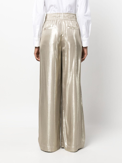 Brunello Cucinelli Hose Im Metallic-look In Gold