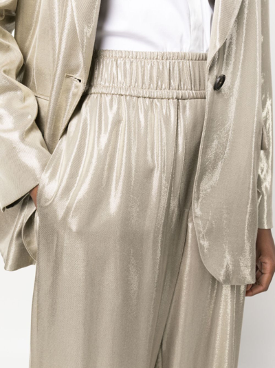 Brunello Cucinelli Hose Im Metallic-look In Gold