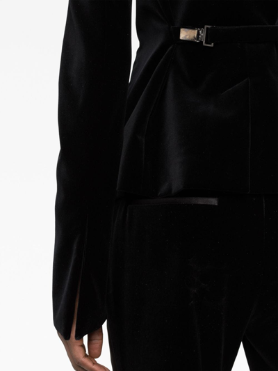 Shop Tom Ford Adjustable Cotton-velvet Blazer In Black