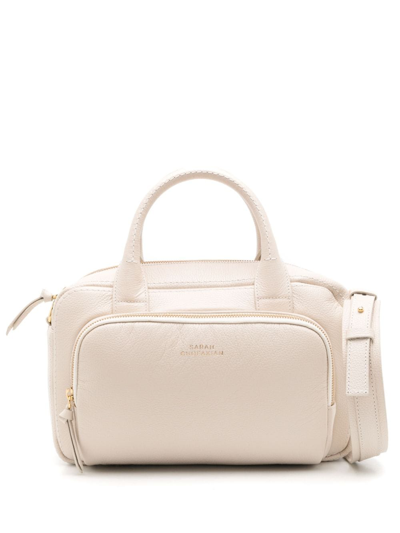 Shop Sarah Chofakian Christie Leather Tote Bag In Neutrals