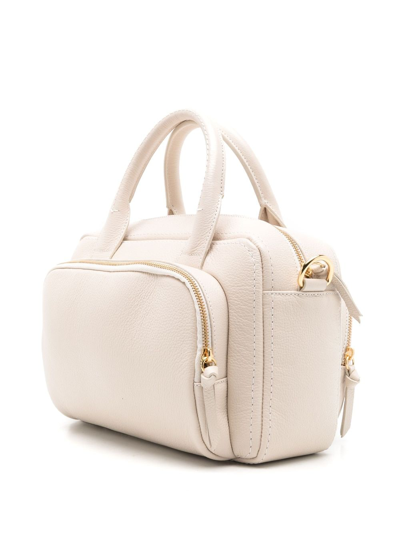 Shop Sarah Chofakian Christie Leather Tote Bag In Neutrals