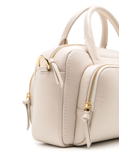 Shop Sarah Chofakian Christie Leather Tote Bag In Neutrals