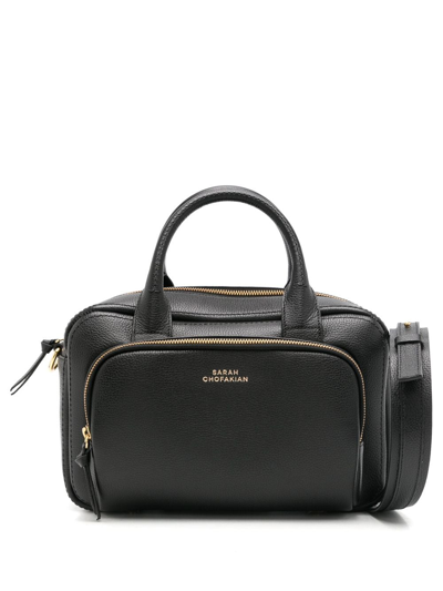 Shop Sarah Chofakian Christie Leather Tote Bag In Black