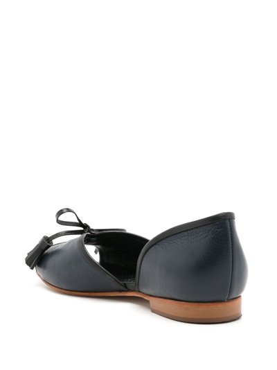 Shop Sarah Chofakian Leather Norway Flat Sandals In Black