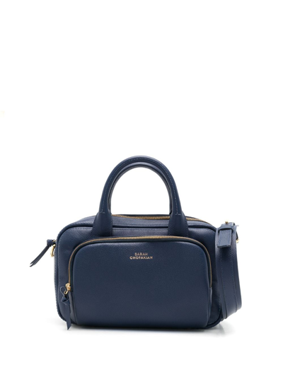 Shop Sarah Chofakian Christie Leather Tote Bag In Blue