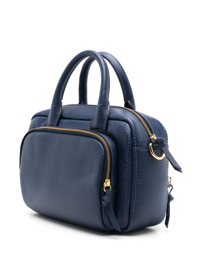 Shop Sarah Chofakian Christie Leather Tote Bag In Blue