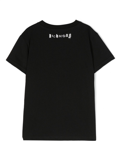Shop John Richmond Junior Logo-print Cotton T-shirt In Black
