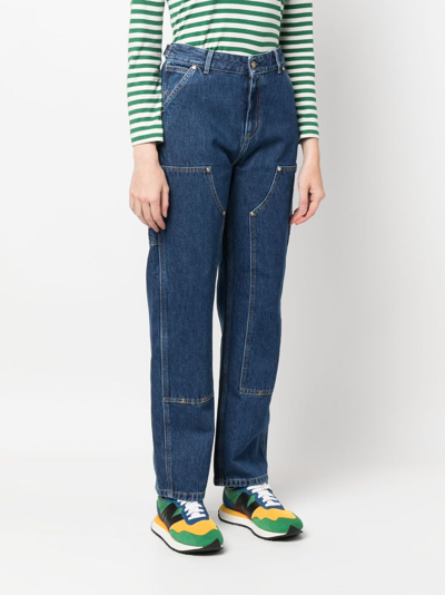 Shop Carhartt Nash Cotton Straight-leg Jeans In Blau