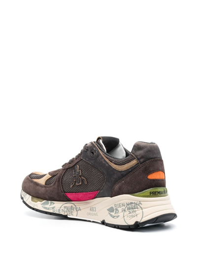 Shop Premiata Mase Panelled Sneakers In Brown