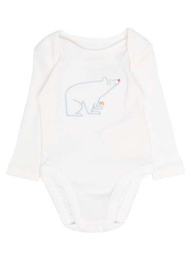 Shop Stella Mccartney Logo-embroidered Rompers (pack Of Seven) In White