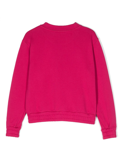 Shop Dolce & Gabbana Logo-print Cotton Sweatshirt In Pink