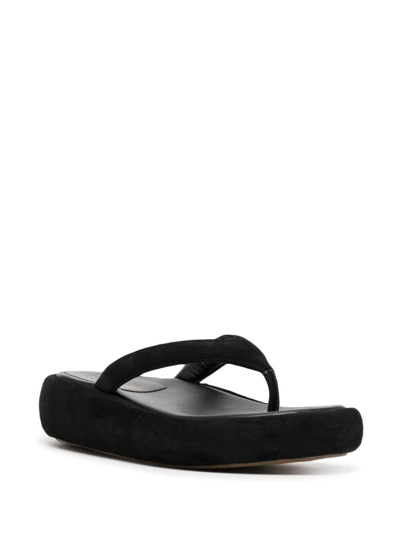 Shop Ilio Smeraldo Geraldine Chunky Flat Sandals In Black